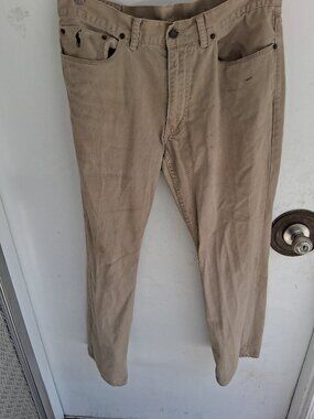 Ralph Lauren Pants Mens 33x30 Beige Polo Jeans Company 100% Cotton Chino Casual
